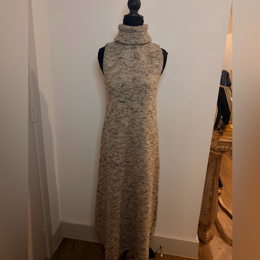 Zara Sleeveless Wool Blend Knit Turtleneck Dress